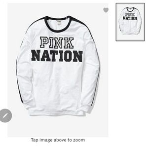 NEW! VS PINK CAMPUS LONG SLEEVE TEE (m)